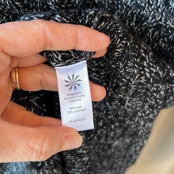 Athleta Northern Lights Asymmetrical Wool Cashmere Marbled Sweater Side Zip Sz S - Picture 6 of 9